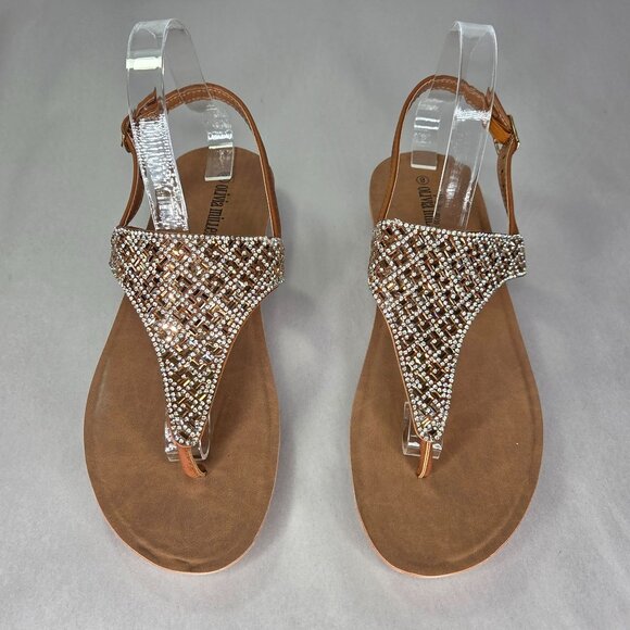 NWT Olivia Miller Women's Beach Dreams Sandals Cognac - Picture 3 of 7